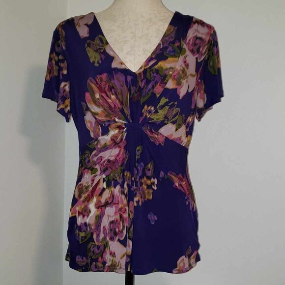 Daisy Fuentes Flutter Sleeve Blouse Size Large - Picture 1 of 6